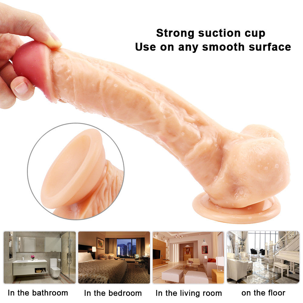 9 inch flesh-colored dildo