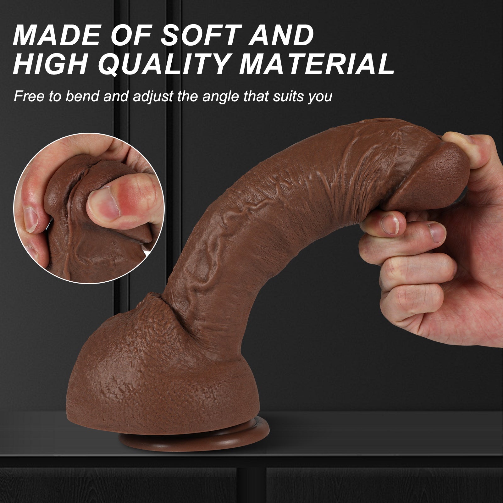 American Dildo G Spot 10 inch Brown Realistic