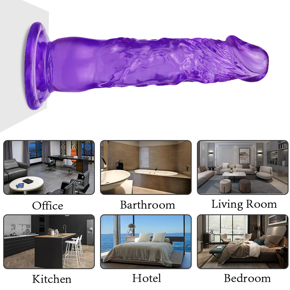 8 Inch extra straight purple dildo