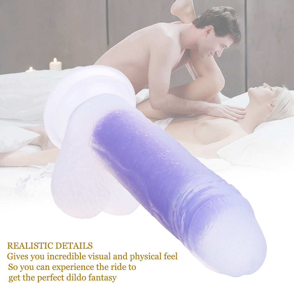 Soft Purple Jelly Silicone Dildo