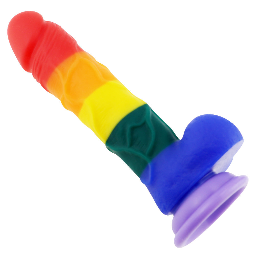 Rainbow Strap on Dildo LGBT Silicone Sex Toy