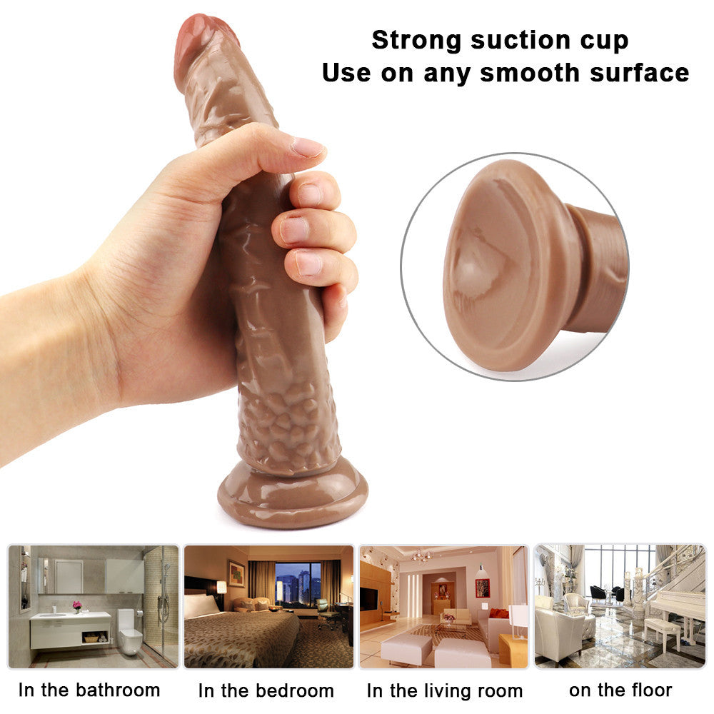 8 Inch small straight brown dildo