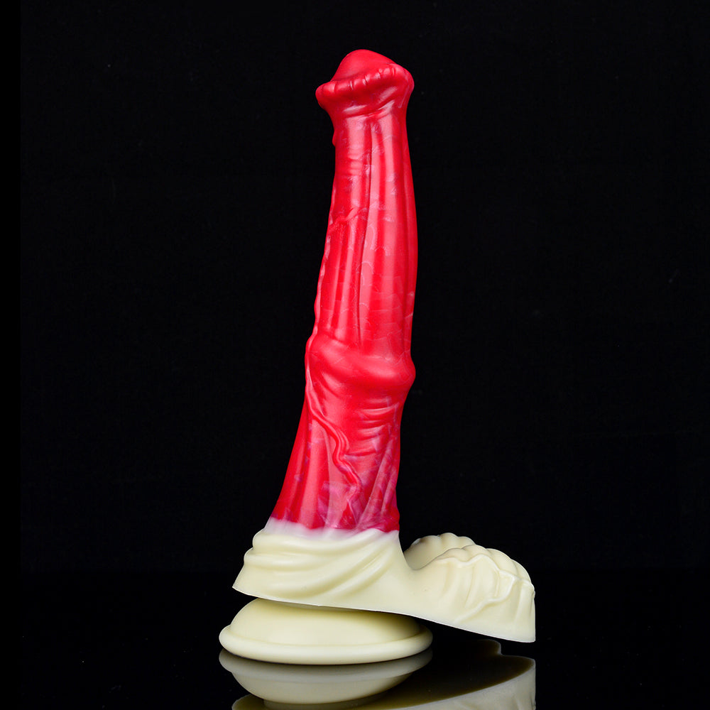9 Inch Red Silicone Fantasy Horse Dildo