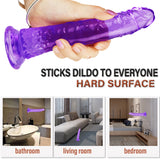 画像をギャラリー ビューアにロード 8 Inch small straight purple dildo