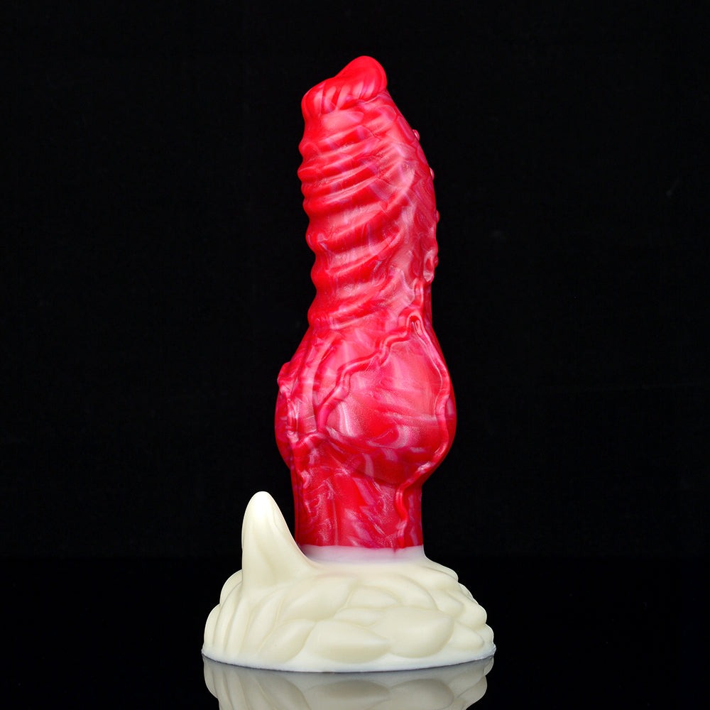7 Inch Silicone Red Knotted Dog Dildo