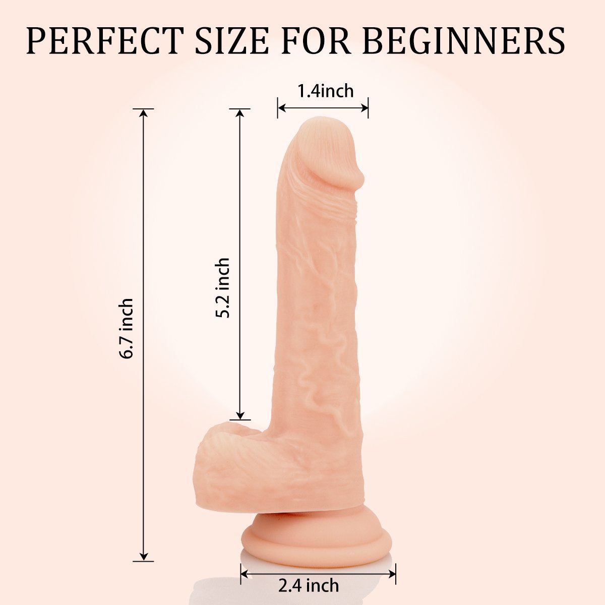 6.7 Inch Soft Realistic Suction Cup Dildo For Beginners Throat Trainer