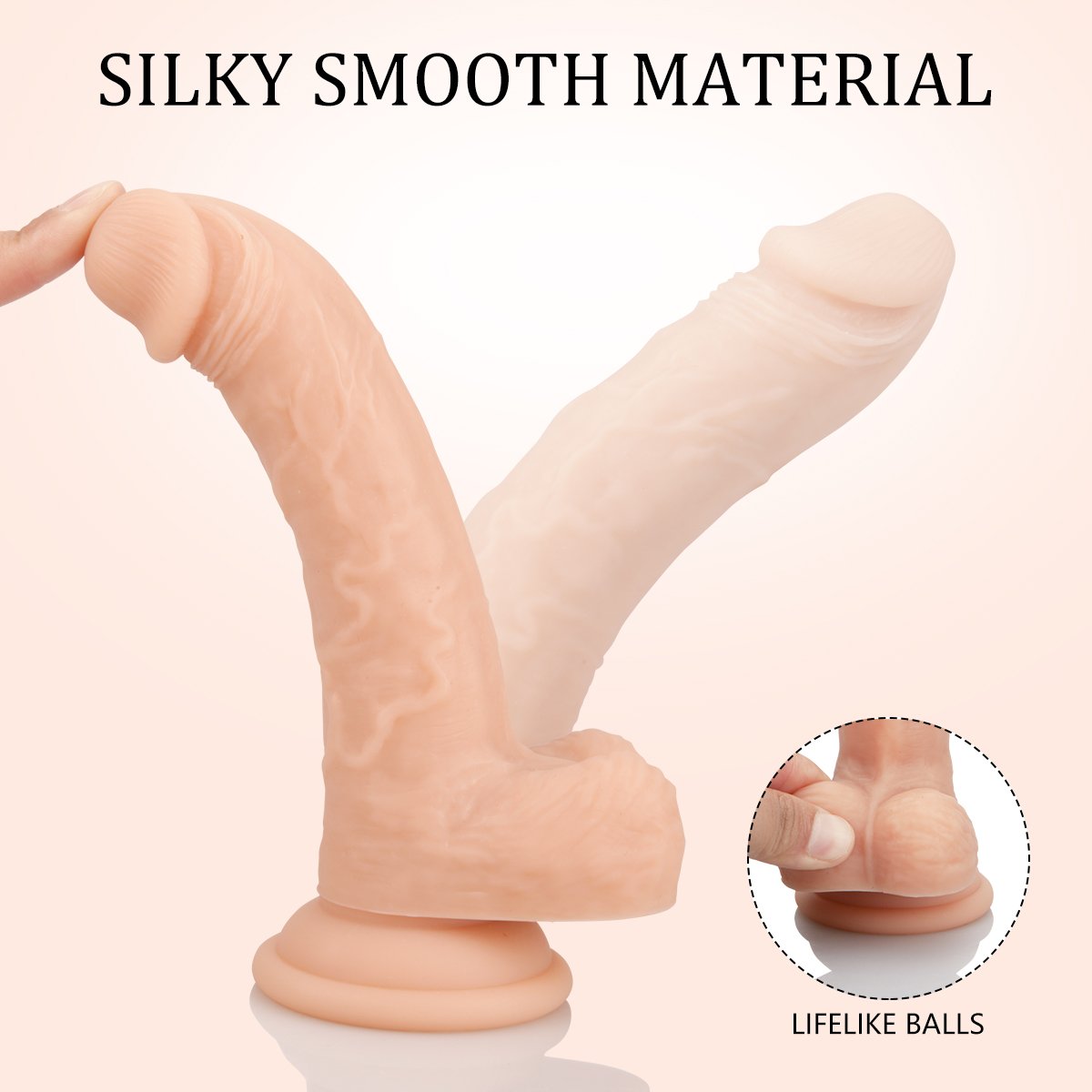 6.7 Inch Soft Realistic Suction Cup Dildo For Beginners Throat Trainer