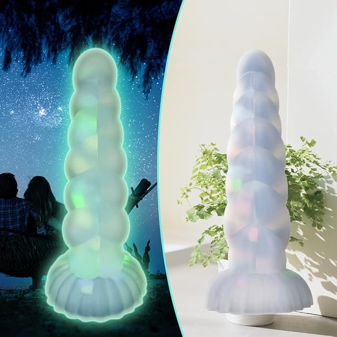 Unicorn Glow in the Dark Confetti Tapered Dildo
