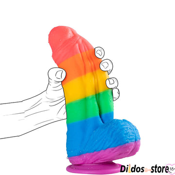 10 Inch Realistic Large Thick Rainbow Dildo