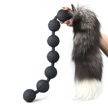 Huge Silicone Anal Bead Ball Plug Tail