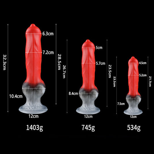 12 Inch Hell Dog Knotted Silicone Dildo