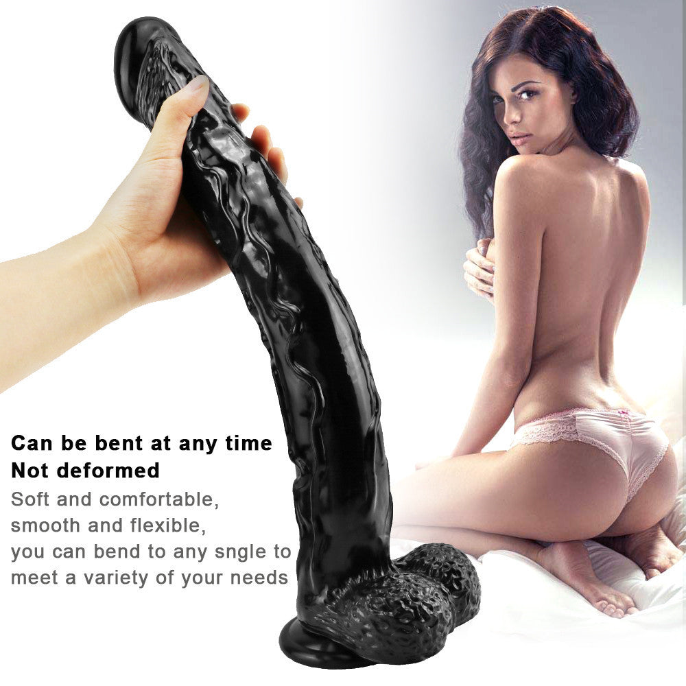 16 inch Dildo Long Slim Black