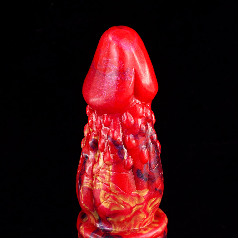 10 Inch Thread Red Lava Fantasy Dildo