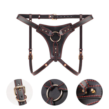 Well Made Quality Leather Dildo Strap On Harness