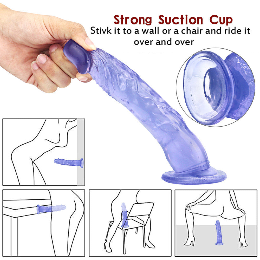 8 Inch super straight blue dildo