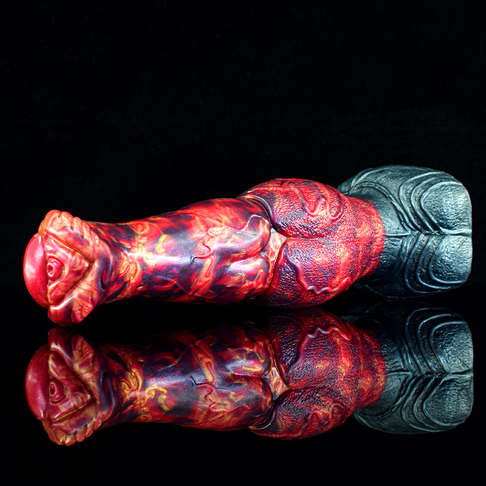 9 Inch Silicone Fantasy Lava Horse Dildo