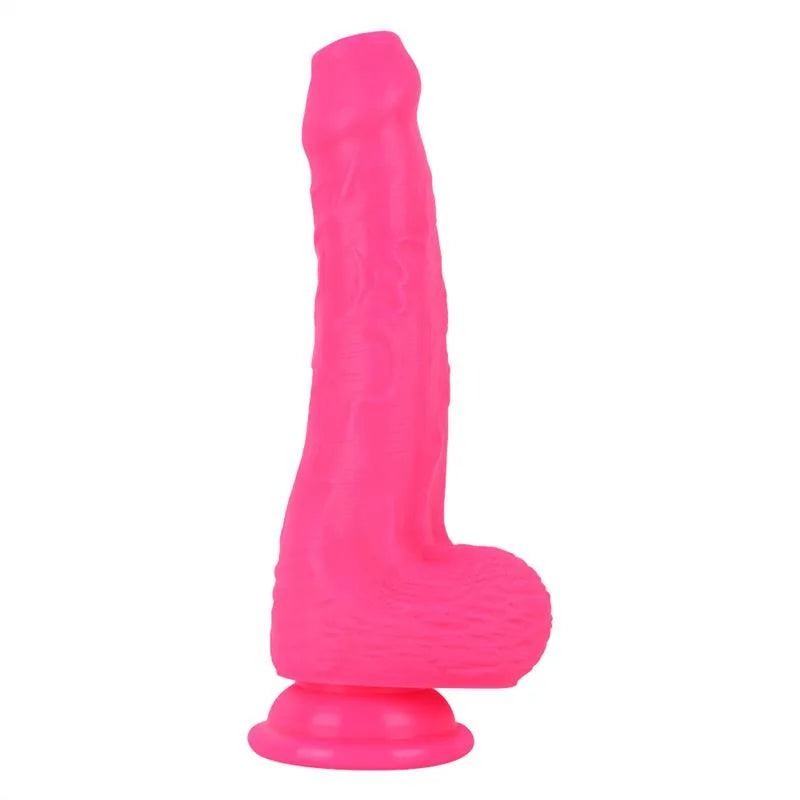 Pink Silicone Dildo Strap on Uncircumcised