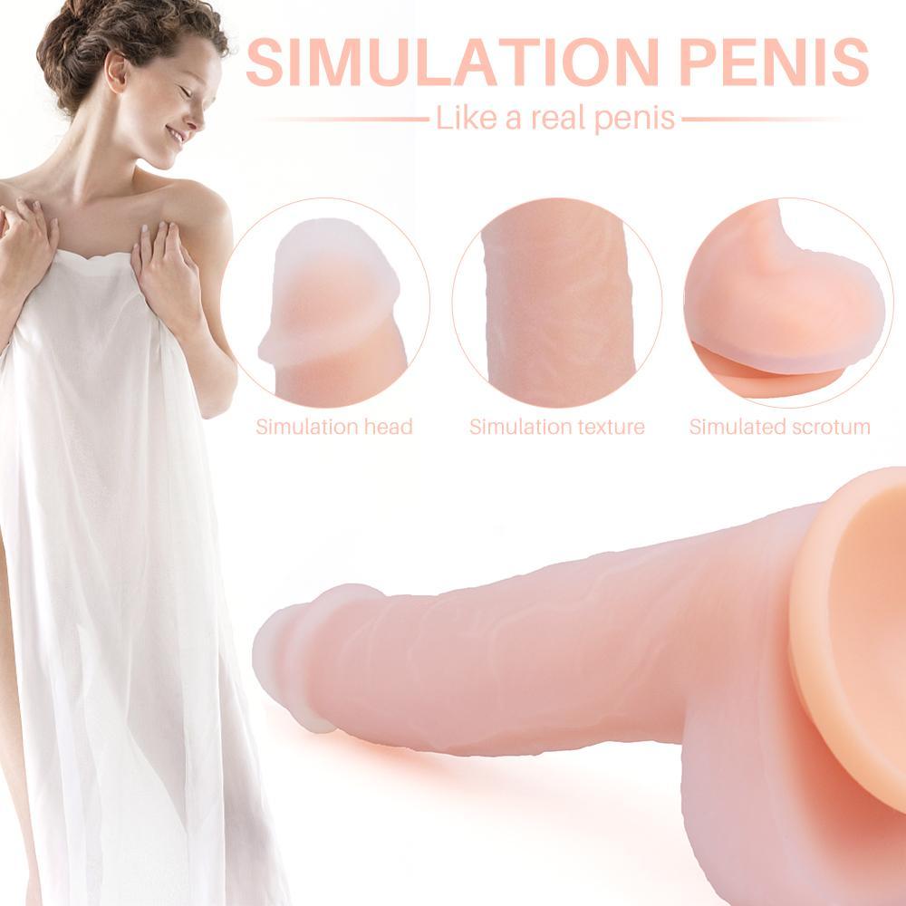7.68 Inch Silicone Soft Realistic Dildo With The Keel Flesh