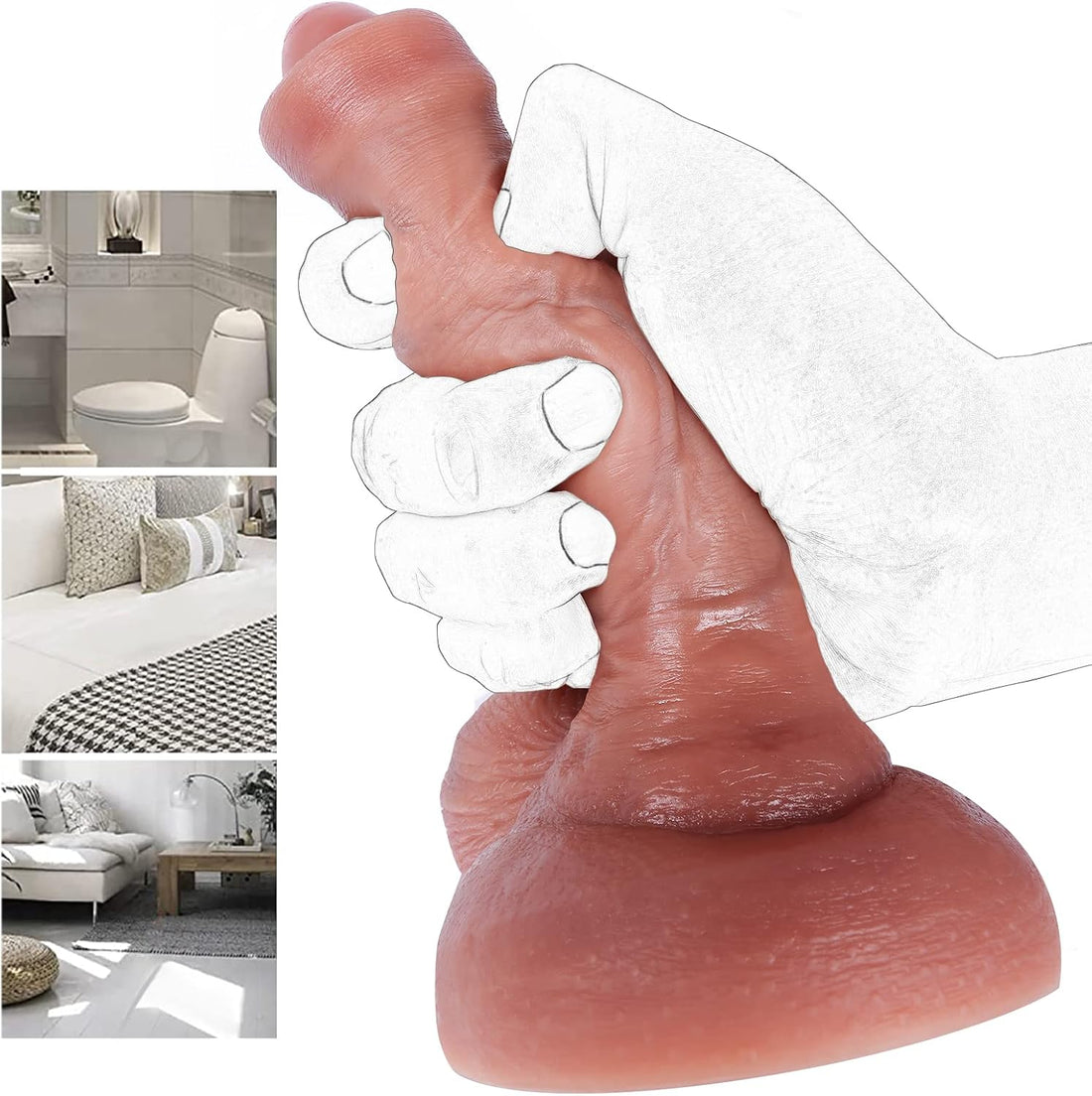 7 Inch Silicone Dildo With Foreskin