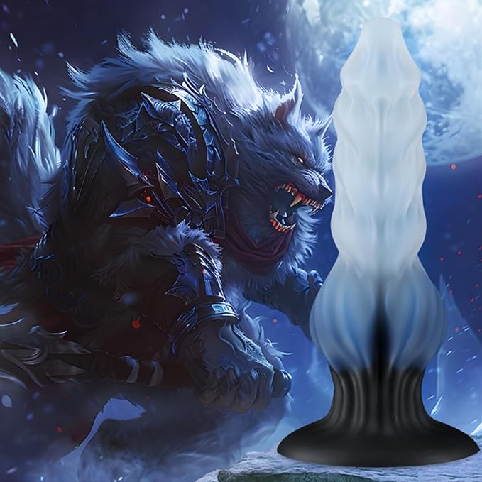 Fantasy Ice Wolf Rib Silicone Dildo