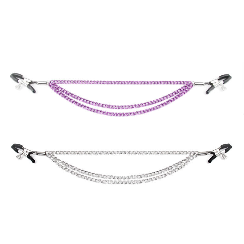 Three Chain BDSM Nipple Clamp Necklace