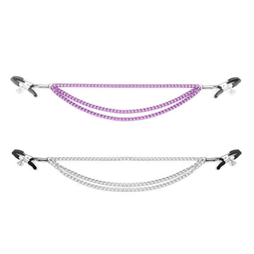 Three Chain BDSM Nipple Clamp Necklace