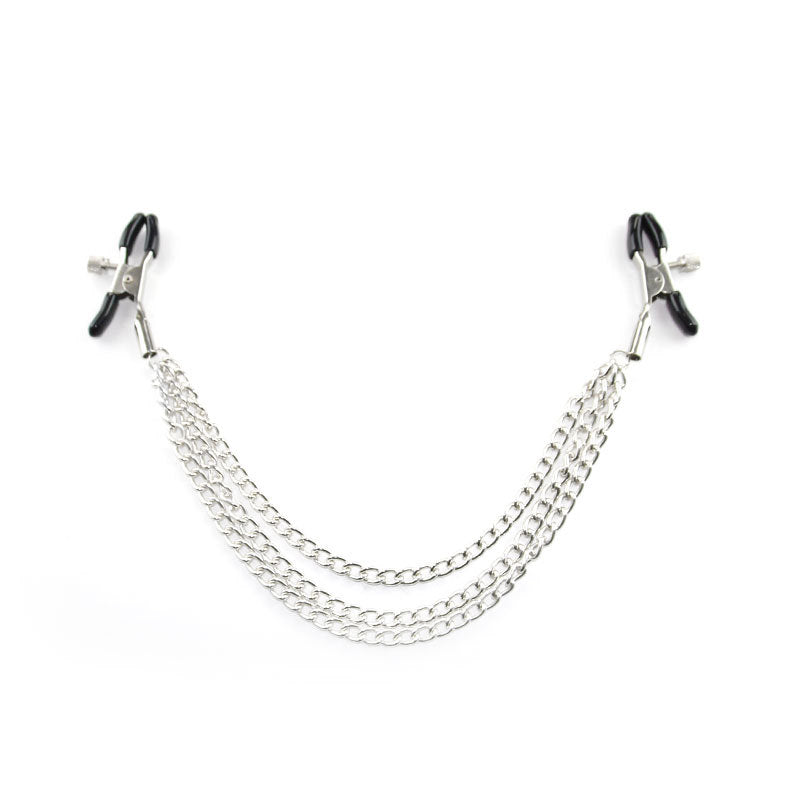 Three Chain BDSM Nipple Clamp Necklace