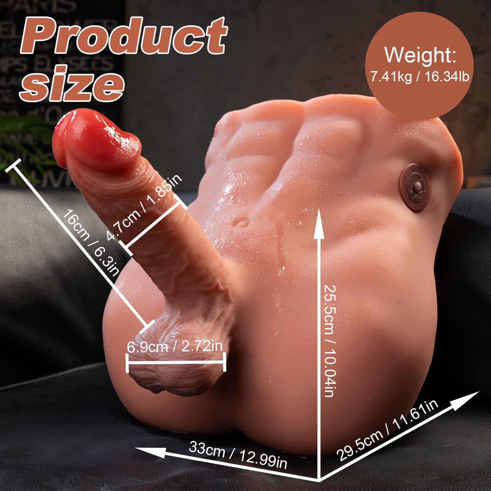 Pulsing Male Sex Torso Dildo Lower Body