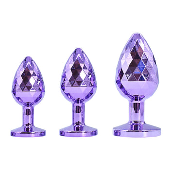 Purple Diamond Metal Gem Anal Plug Kit