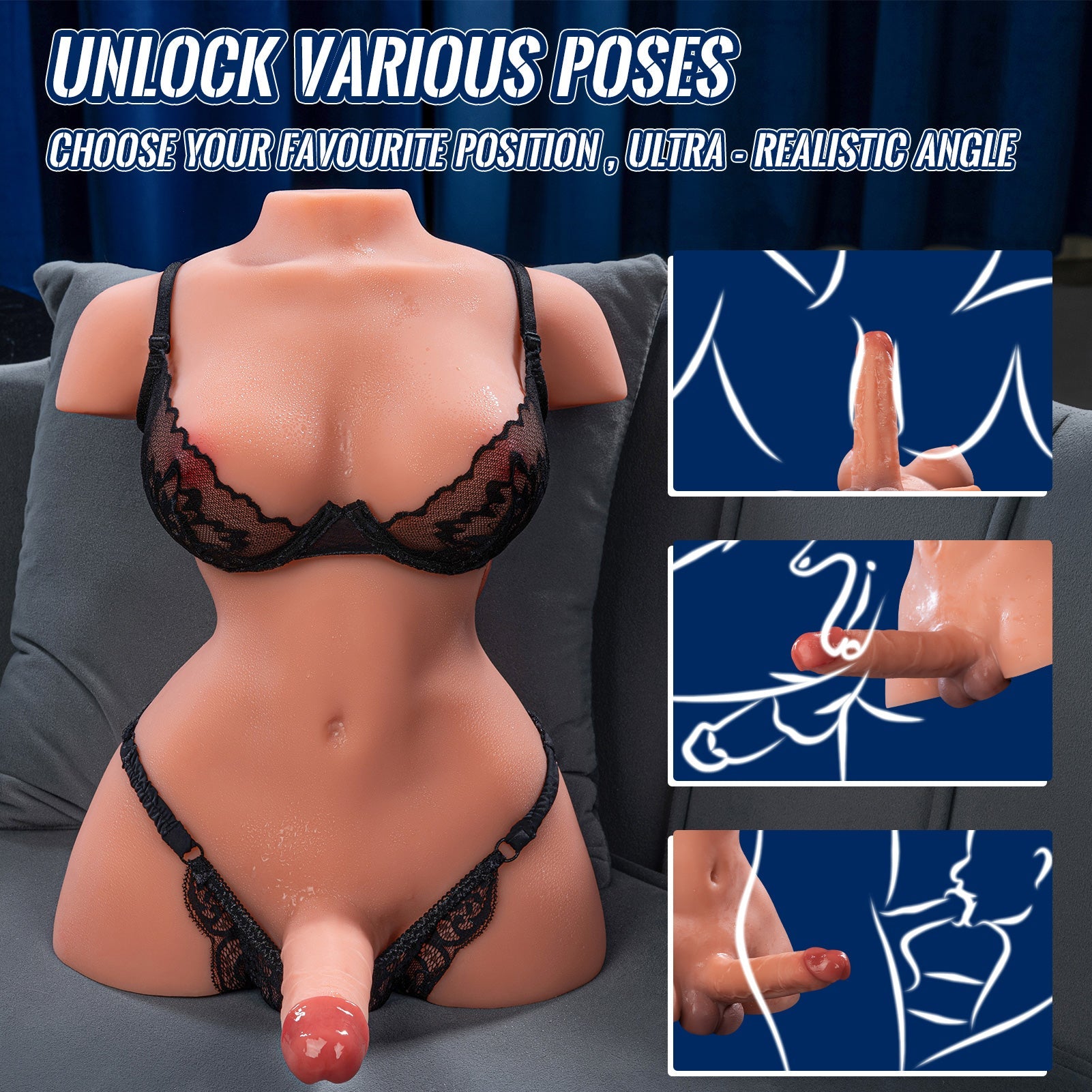 Realistic Trans Torso Sex Doll Thrusting