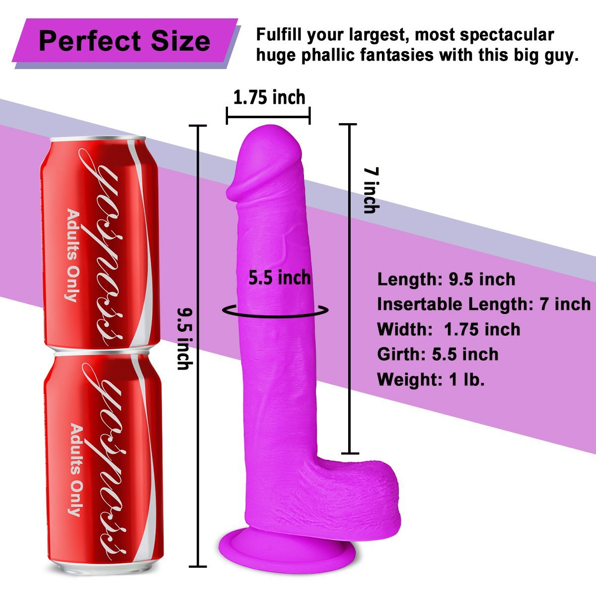 9.5 Inch Super Soft Liquid Realistic Silicone Dildo