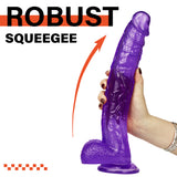 Load image into Gallery viewer, 12 inch crooked mouth purple jelly dildo