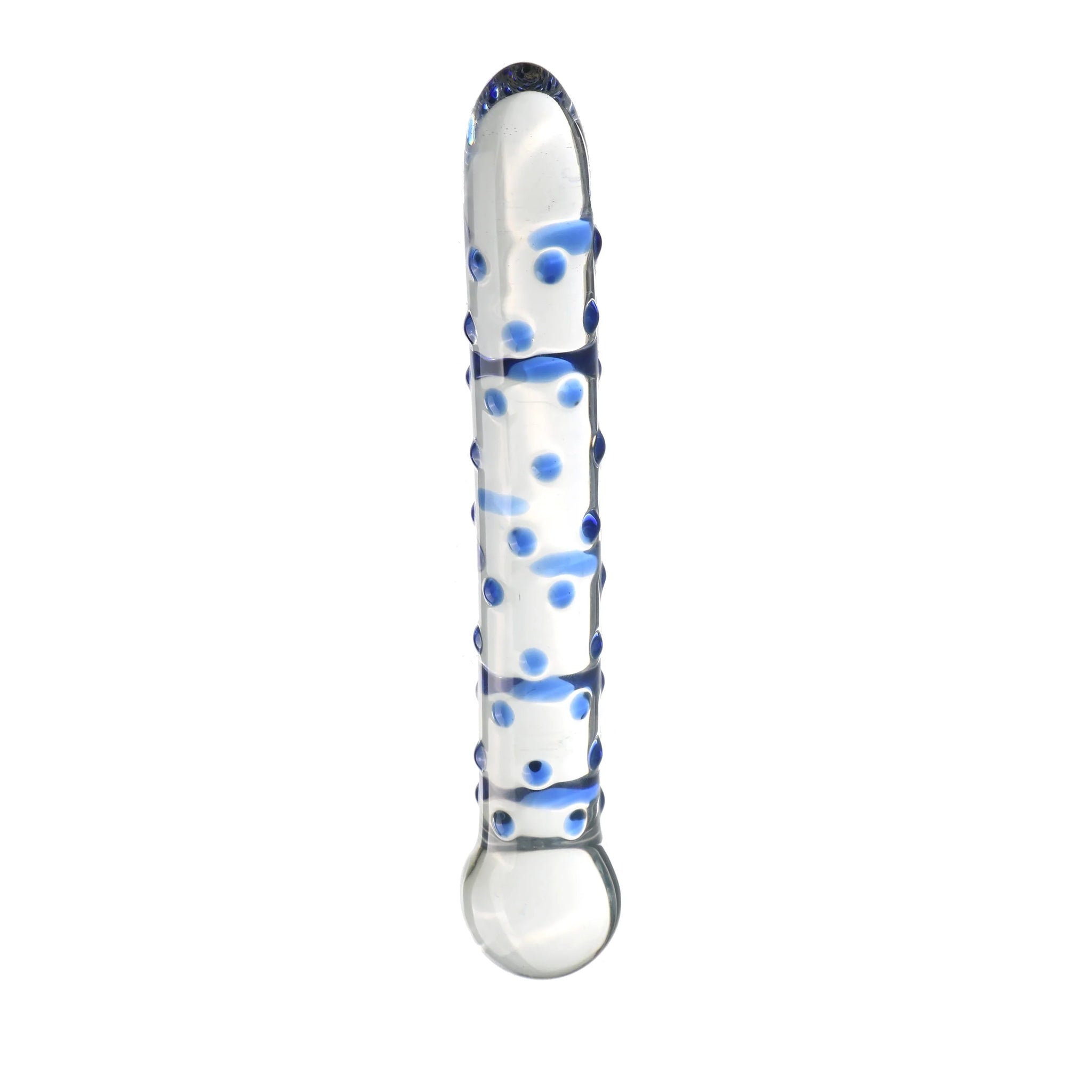 7 Inch Blue Small Point Glass Dildo