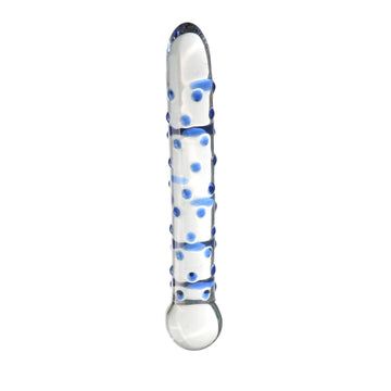 7 Inch Blue Small Point Glass Dildo