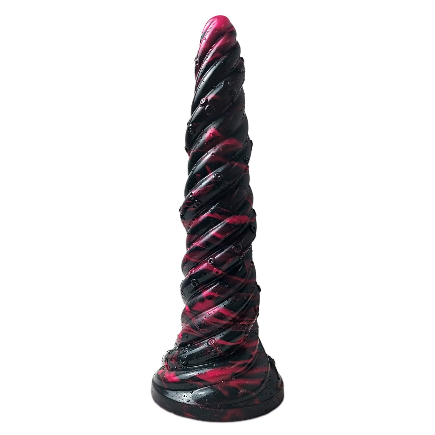 Black 10 Inch Ribbed Unicorn Dildo