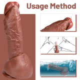 画像をギャラリー ビューアにロード 10 inch Brown Suction Cup Realistic Dildo