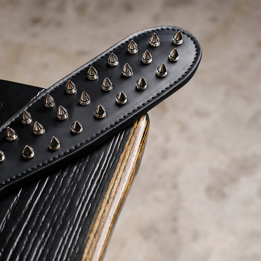 Black Leather Spiked Spanking Paddle Punishment