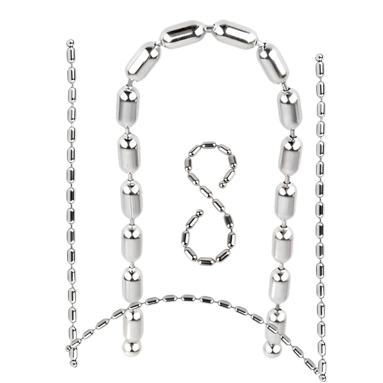 Cylindrical Chain Stainless Steel Dilation Penis Plug