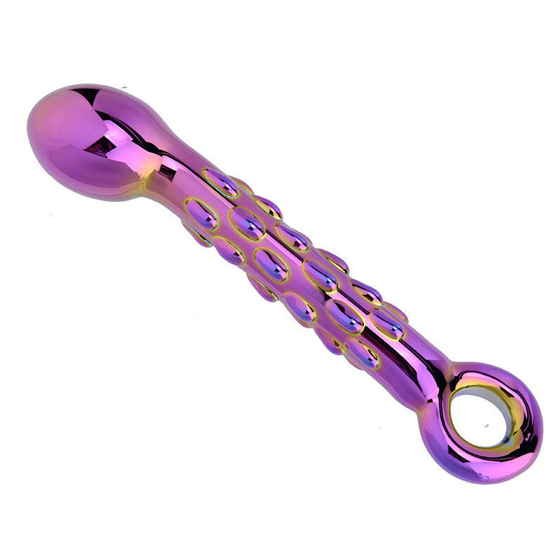 Purple Glass G-spot Anal Studded Dildo
