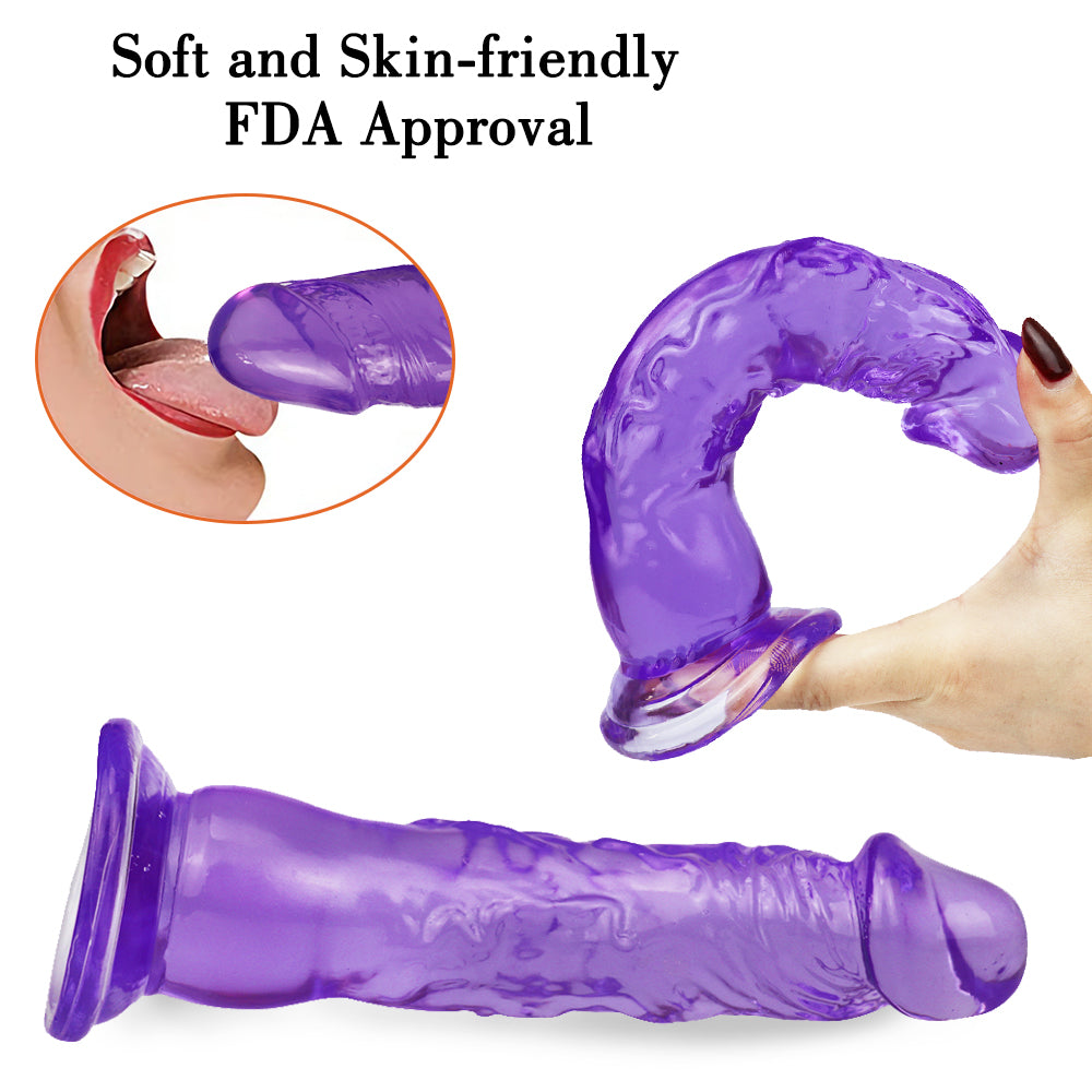 8 Inch extra straight purple dildo