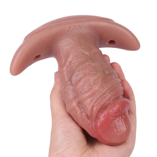 4.7 Inch Fat Realistic Penis Vibrating Butt Plug