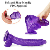 Load image into Gallery viewer, 12 inch crooked mouth purple jelly dildo