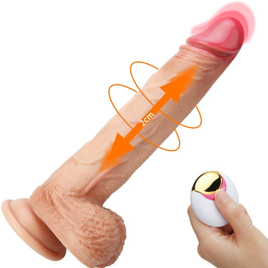 9 Inch Thrusting Rotating Vibrating Super Realistic Silicone Dildo