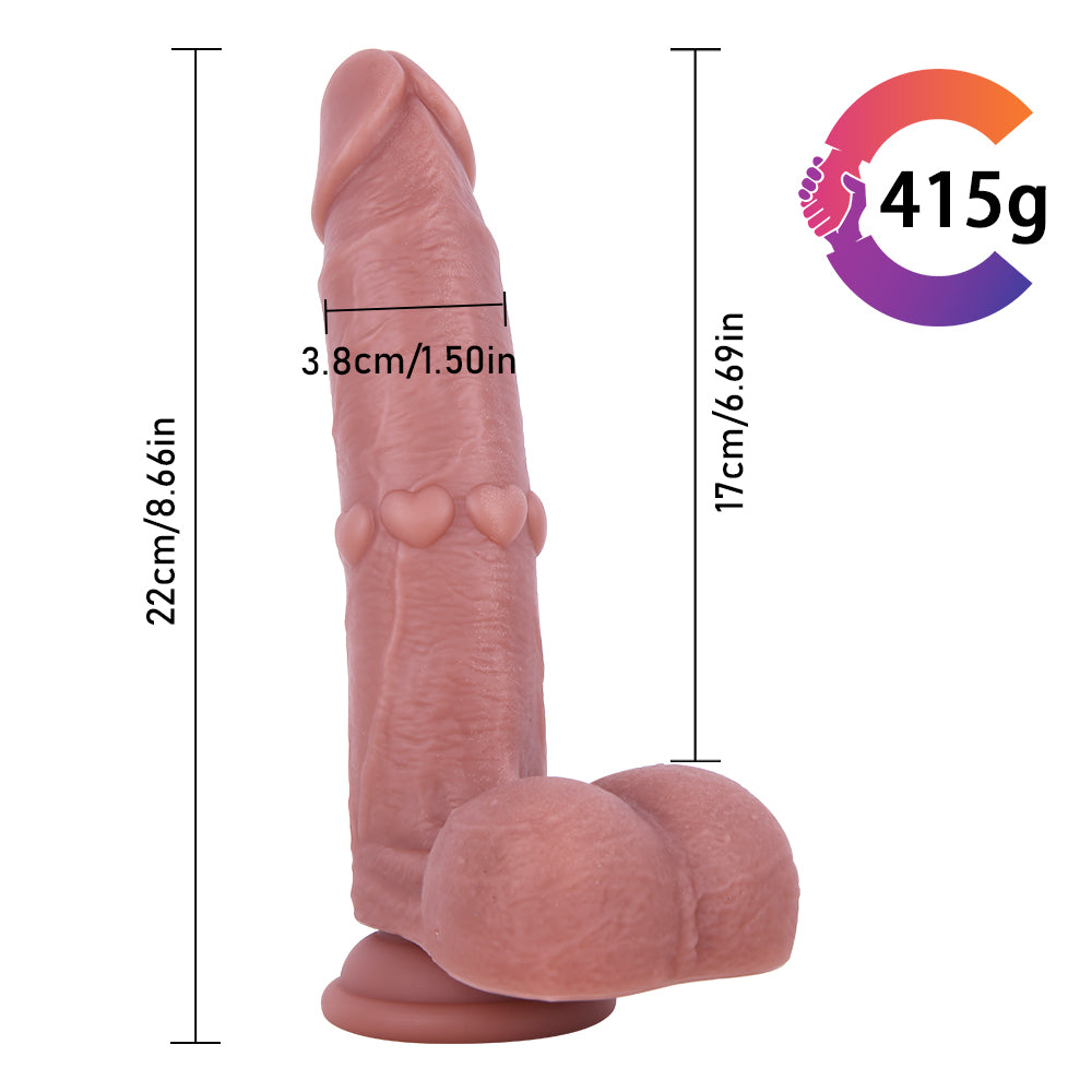 Heart Dildo Textured Strap On