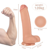 画像をギャラリー ビューアにロード Flesh Pvc Curved Realistic Dildo