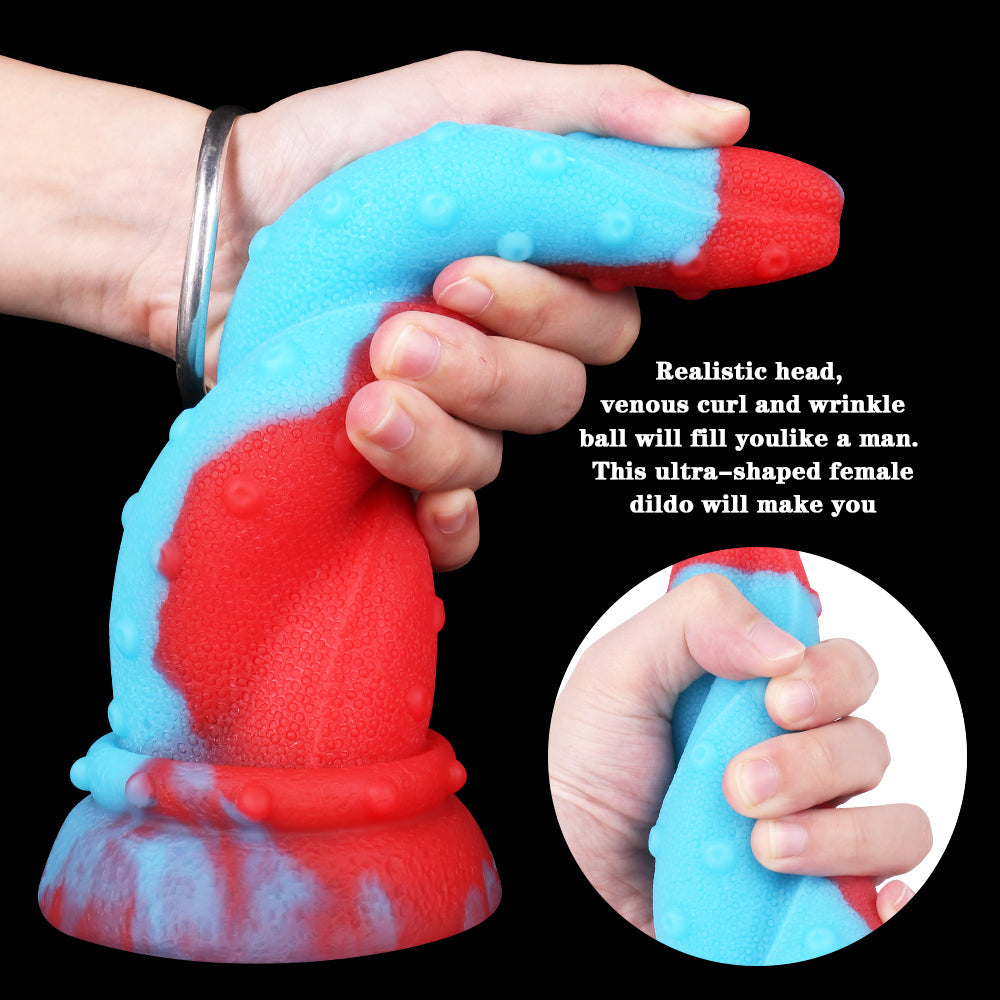 Octopus Dildo Two Color Silicone Anal