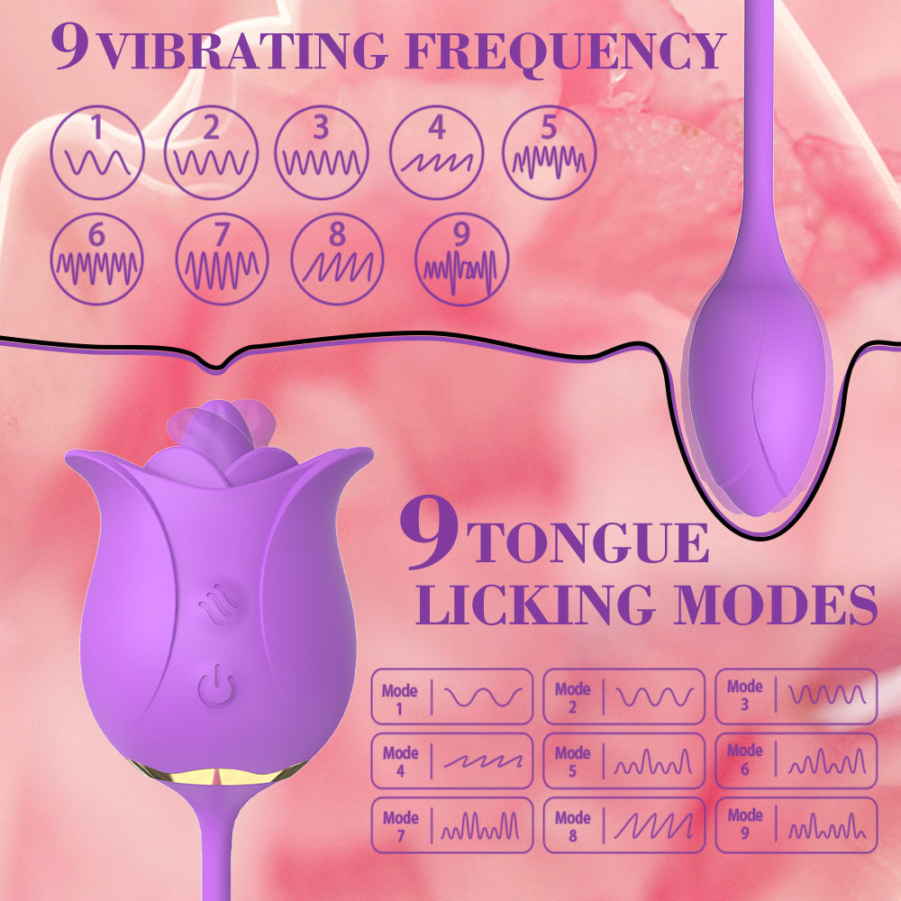 Purple Dual Stimulation Rose Toy Egg Vibrator
