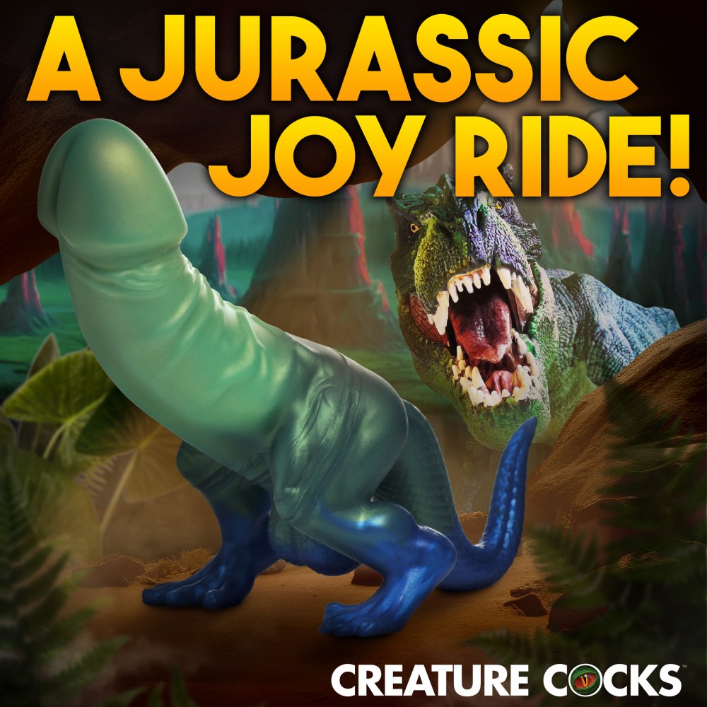 Funny Fantasy Green Tyrannosaurus Dildo