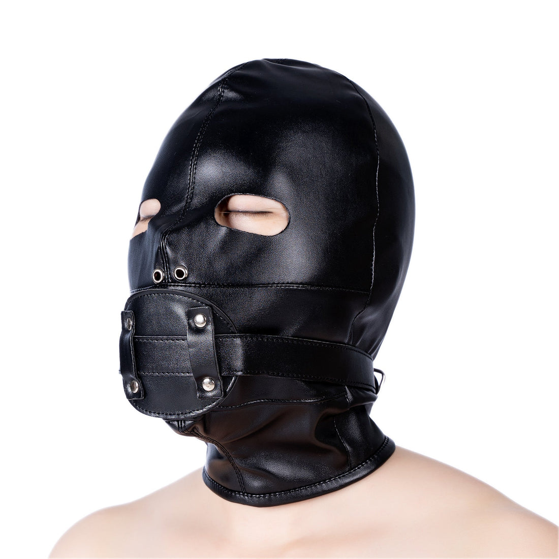 BDSM Slave Black Hood Dildo Gag