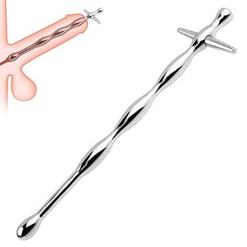 BDSM Cross Beaded Stainless Steel Penis Plug